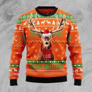 Reindeer Merry Huntmas Ugly Christmas Sweater