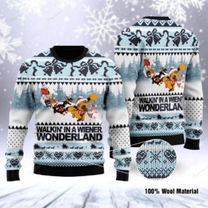 Reindeer Santa Claus Walkin’ In A Wiener Wonderland For Men & Women Ugly Christmas Sweater