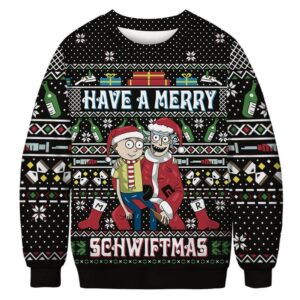 Rick And Morty Have A Merry Schwiftmas For Unisex Ugly Christmas Sweater