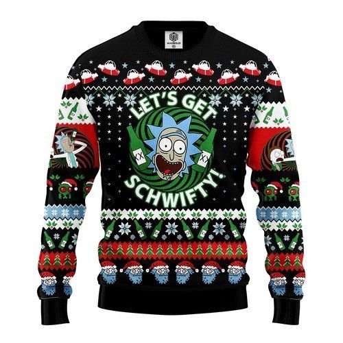 Rick And Morty Let’s Get Schwifty For Unisex Ugly Christmas Sweater Rick And Morty Let’s Get Schwifty For Unisex Ugly Christmas Sweater