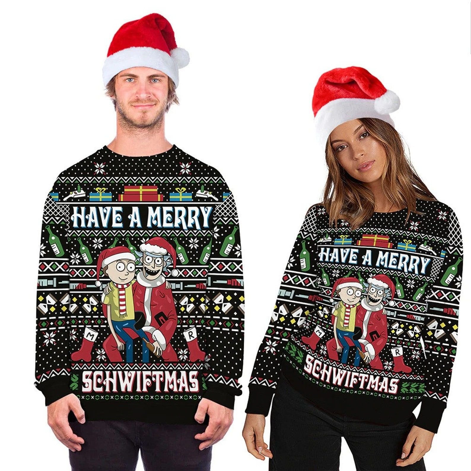 Rick And Morty Merry Christmas Ugly Christmas Sweater Rick And Morty Merry Christmas Ugly Christmas Sweater