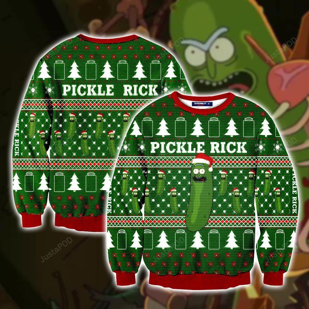 Rick And Morty Pickle Rick Ugly Christmas Sweater Rick And Morty Pickle Rick Ugly Christmas Sweater