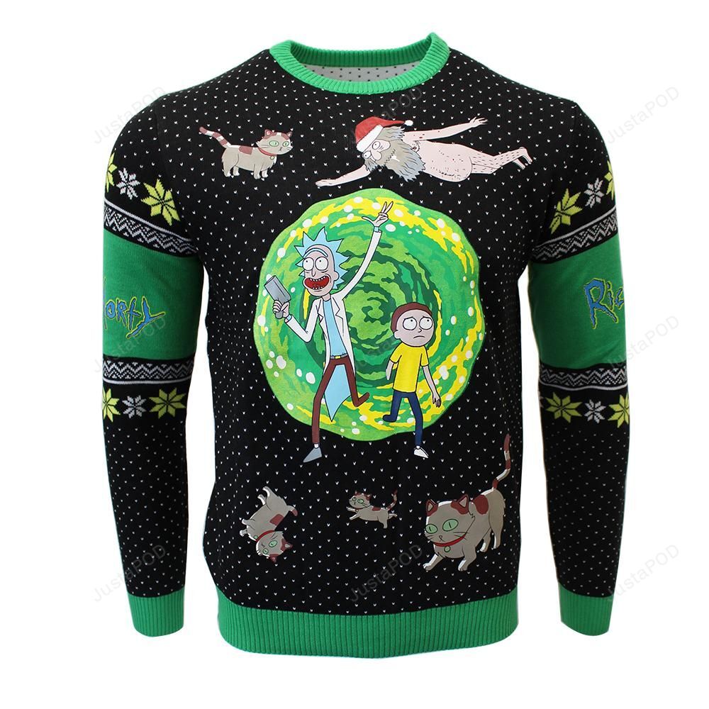 Rick and Morty Portal Knitted Ugly Sweater Rick and Morty Portal Knitted Ugly Sweater
