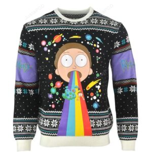 Rick & Morty Rainbow Christmas Ugly Sweater