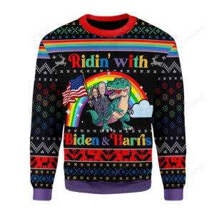 Ridin’ With Biden And Harris LGBT Ugly Christmas Sweater