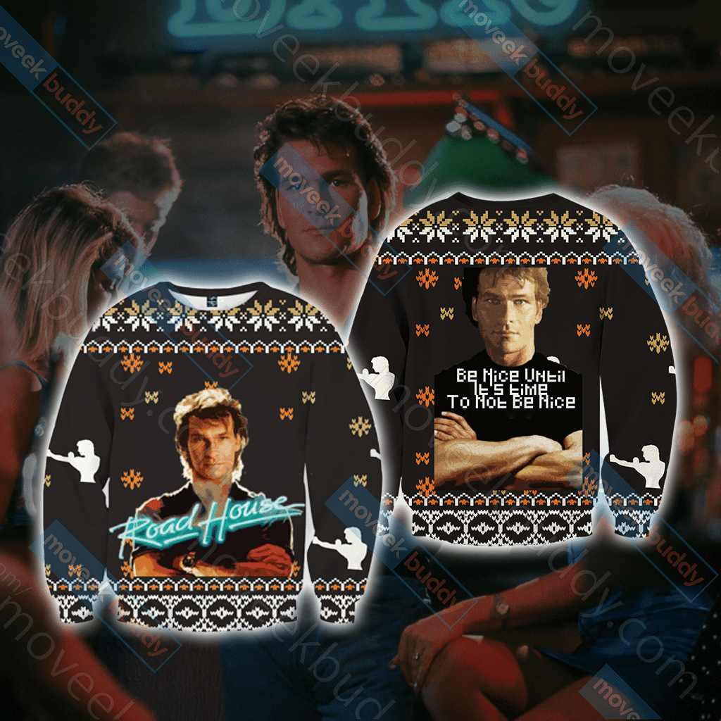 Road House Patrick Swayze For Unisex Ugly Christmas Sweater Road House Patrick Swayze For Unisex Ugly Christmas Sweater