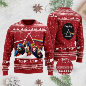 Rock Music Pink Floyd Band Decorated With Their Logo For Rock Fans Ugly Christmas Sweater