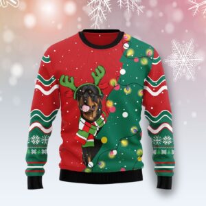 Rottweiler Christmas Tree Ugly Christmas Sweater