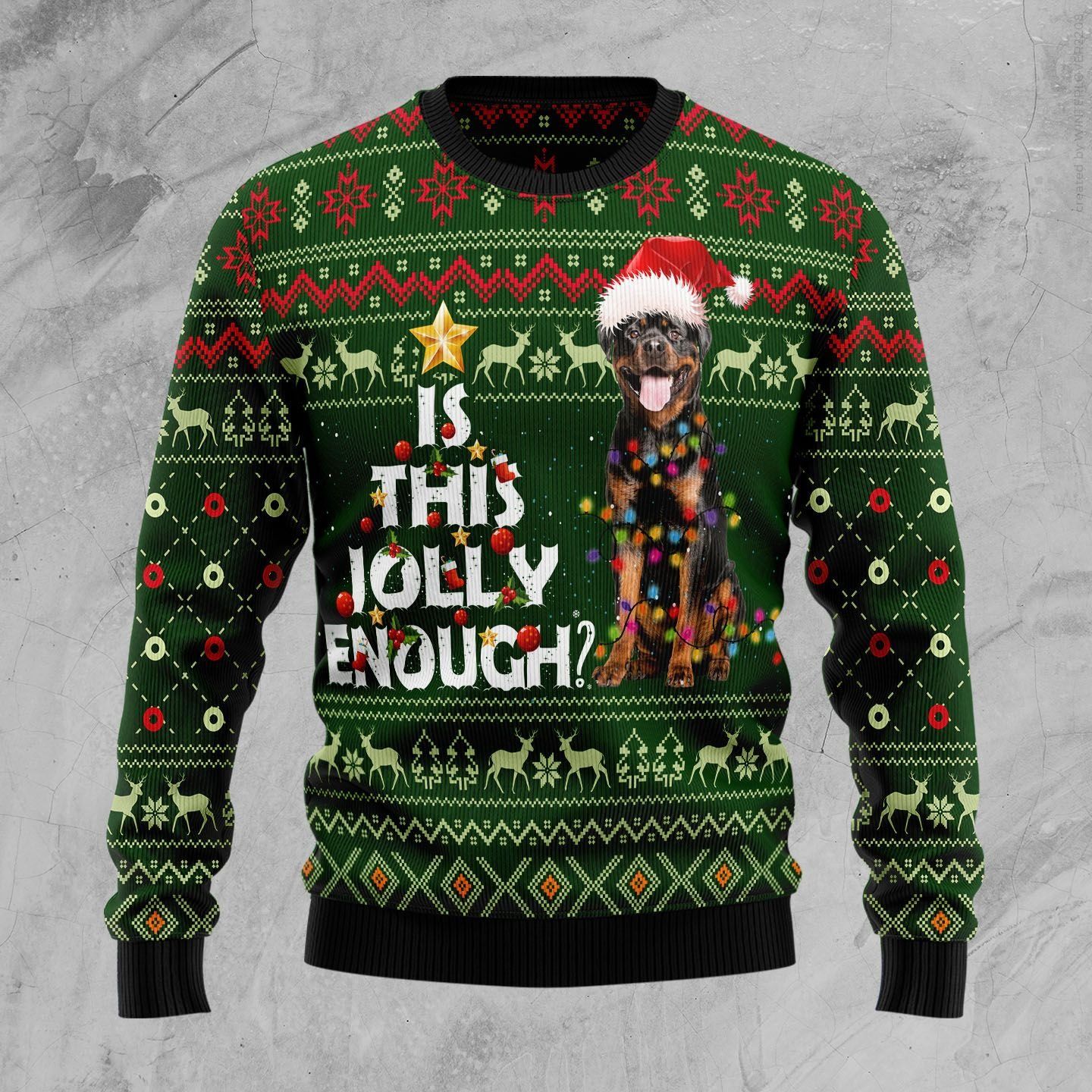 Rottweiler Is This Jolly Enough Ugly Christmas Sweater Rottweiler Is This Jolly Enough Ugly Christmas Sweater