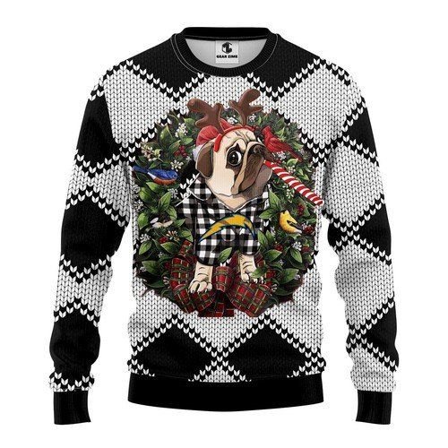 San Diego Chargers Pug Dog Ugly Christmas Sweater San Diego Chargers Pug Dog Ugly Christmas Sweater