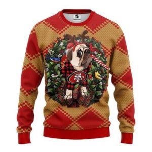 San Francisco 49ers Pug Dog Christmas For Fans Ugly Christmas Sweater
