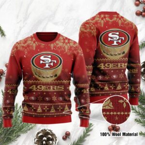San Francisco 49ers Santa Claus In The Moon Ugly Christmas Sweater