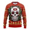 San Francisco 49ers Skull Flower Ugly Christmas Sweater