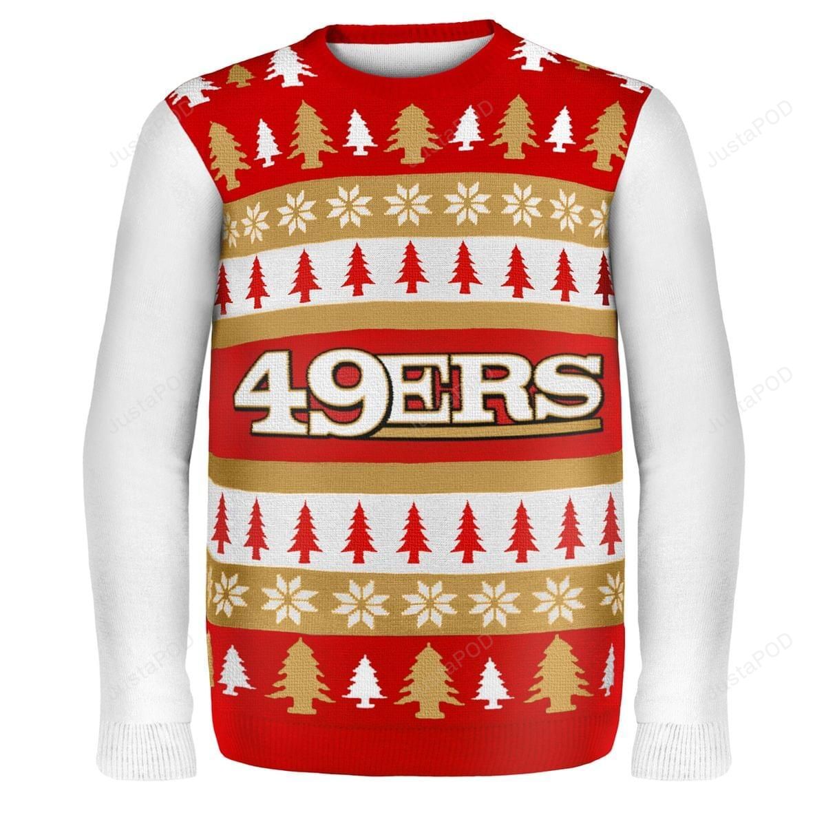 San Francisco 49Ers Wordmark NFL Ugly Christmas Sweater San Francisco 49Ers Wordmark NFL Ugly Christmas Sweater