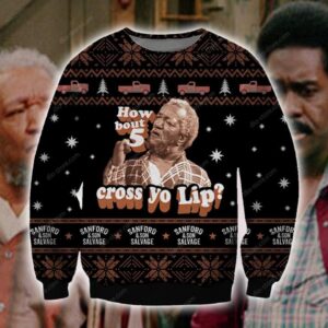 Sanford And Son Knitting Pattern How Bout Cross Yo Lip For Unisex Ugly Christmas Sweater