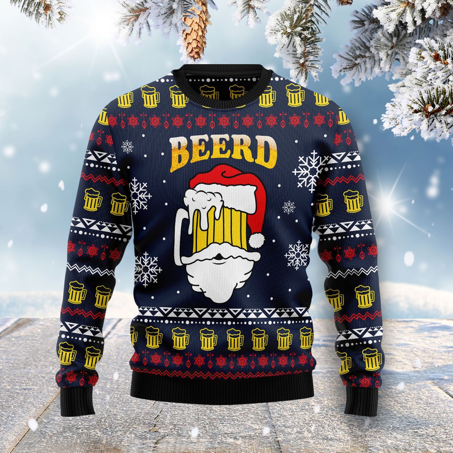 Santa Beerd Ugly Christmas Sweater Santa Beerd Ugly Christmas Sweater