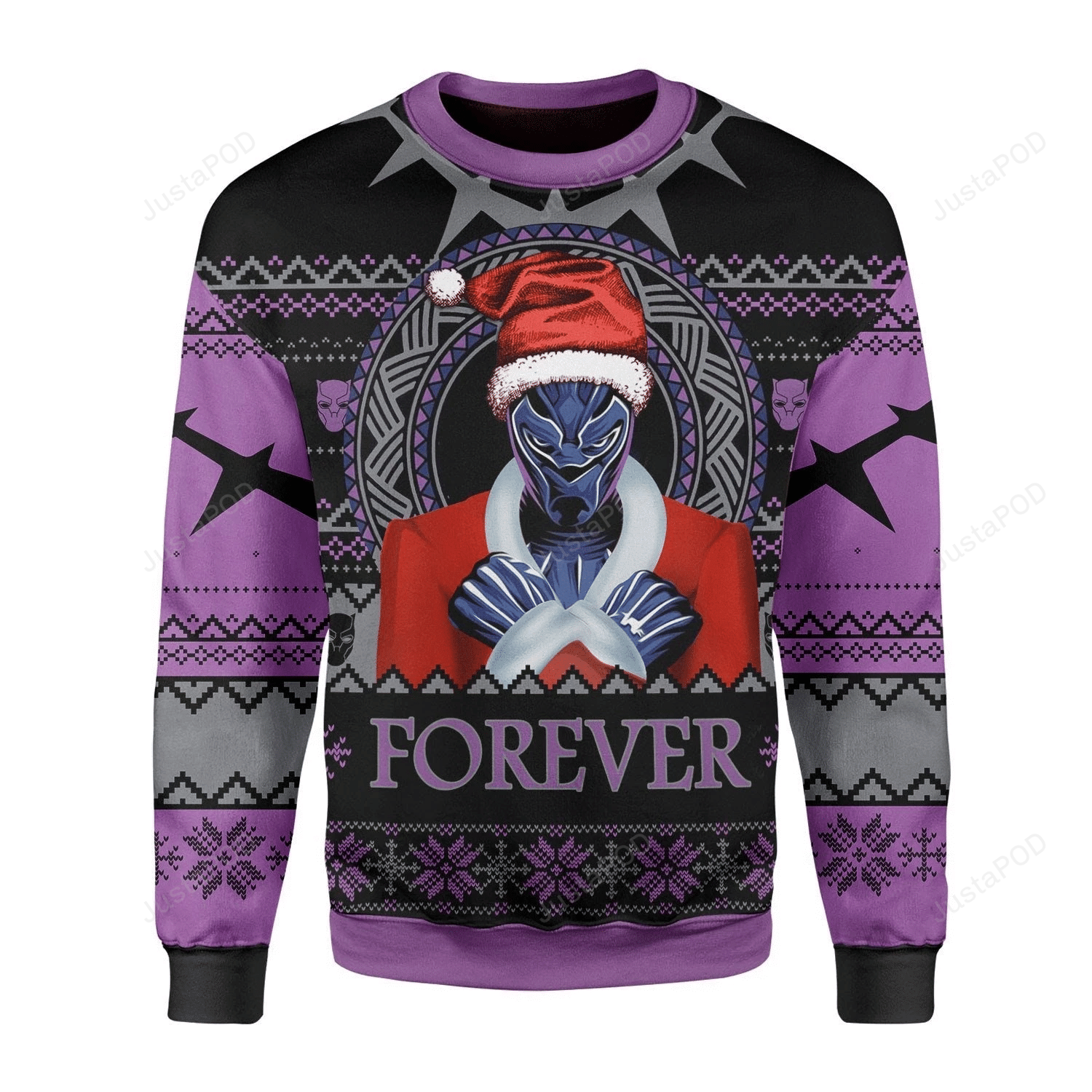 Santa Black Panther Wankada Ugly Christmas Sweater Santa Black Panther Wankada Ugly Christmas Sweater