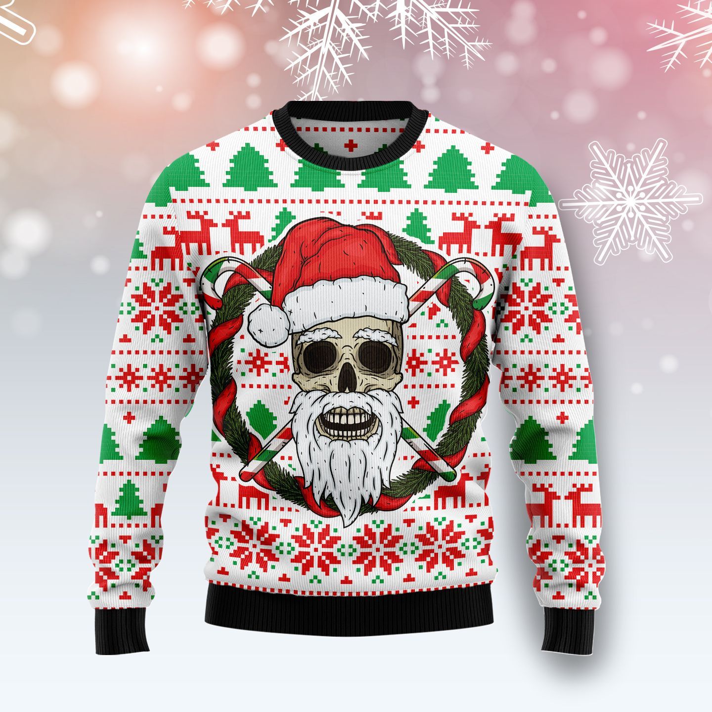 Santa Claus Skull Ugly Christmas Sweater Santa Claus Skull Ugly Christmas Sweater