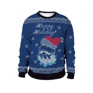 Santa Claus Smile Happy Holiday Ugly Christmas Sweater