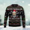 Santa Clause Viking Deck Valhalla With Skulls Of Glory Ugly Christmas Sweater