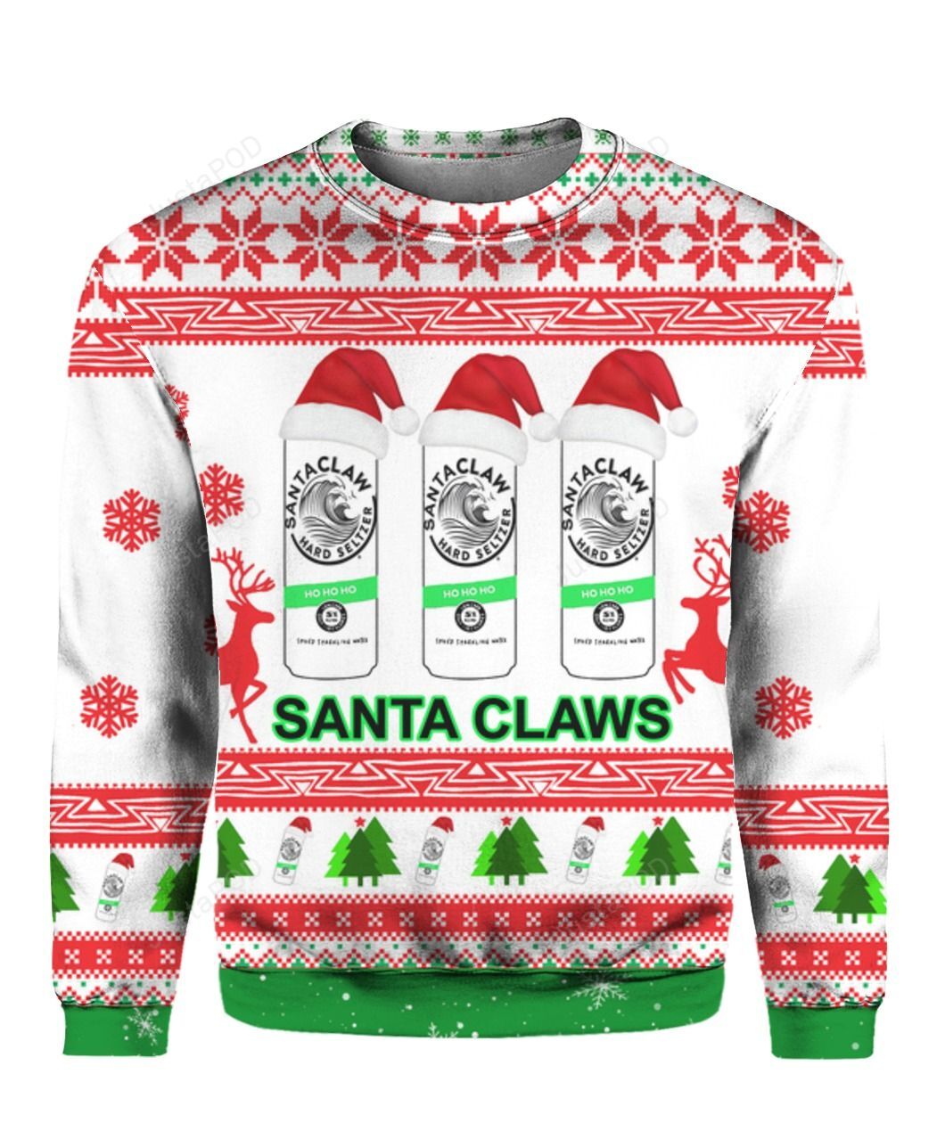Santa Claws White Claw Ugly Christmas Sweater Santa Claws White Claw Ugly Christmas Sweater