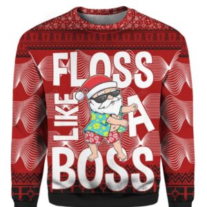 Santa Floss Like A Boss Ugly Christmas Sweater