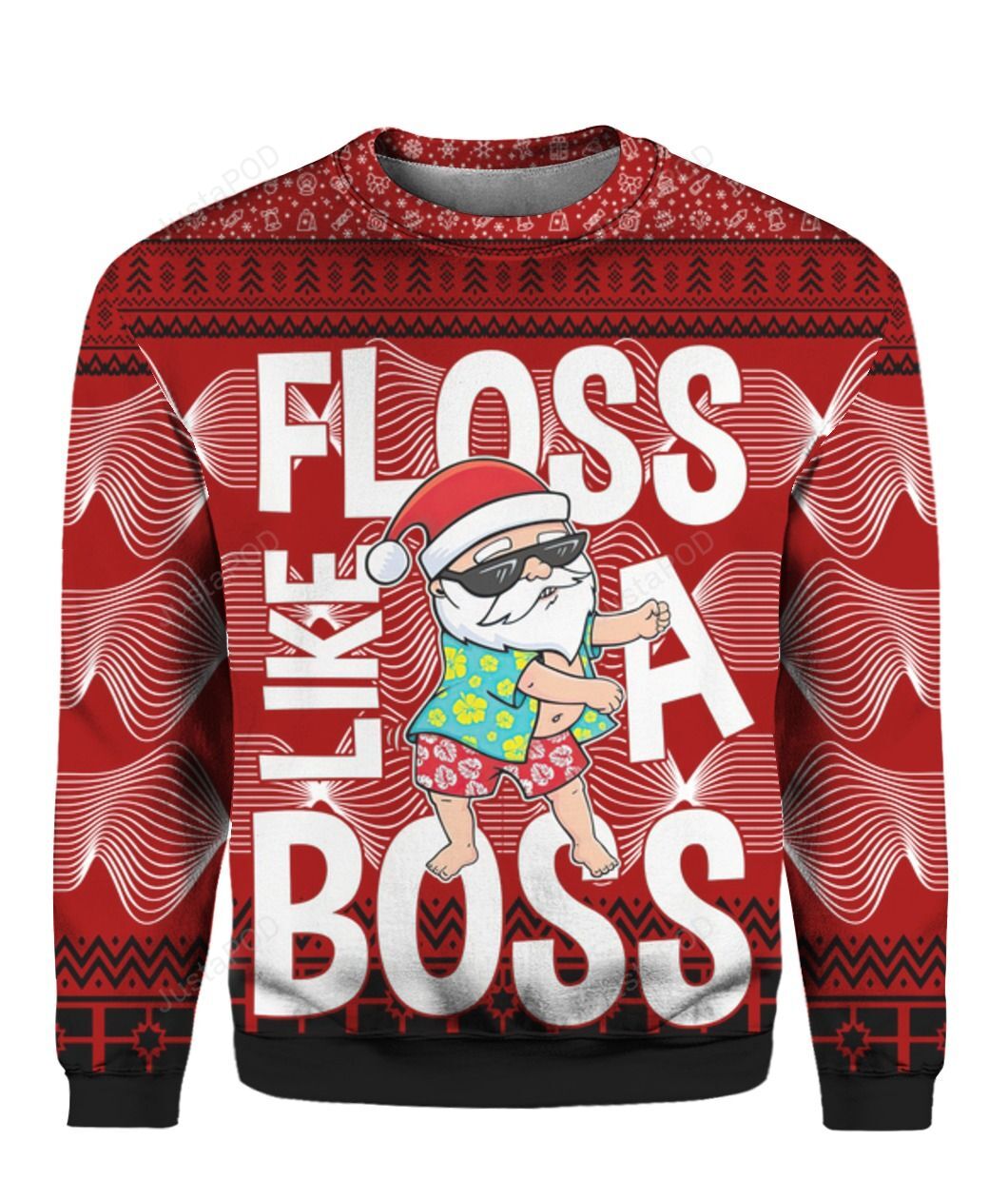Santa Floss Like A Boss Ugly Christmas Sweater Santa Floss Like A Boss Ugly Christmas Sweater