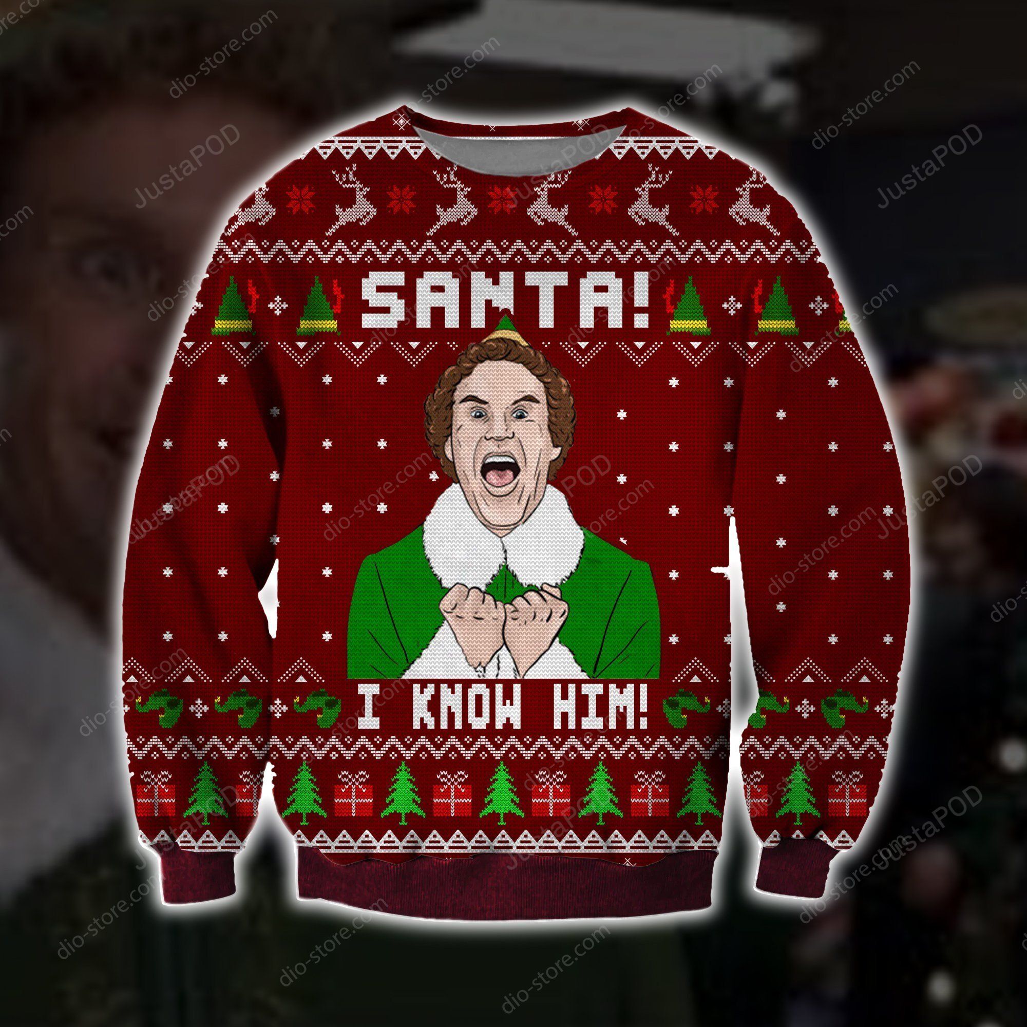 Santa I Know Him Knitting Pattern For Unisex Ugly Christmas Sweater Santa I Know Him Knitting Pattern For Unisex Ugly Christmas Sweater