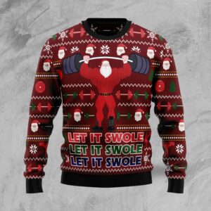 Santa Let It Swole TY1210 Ugly Christmas Sweater