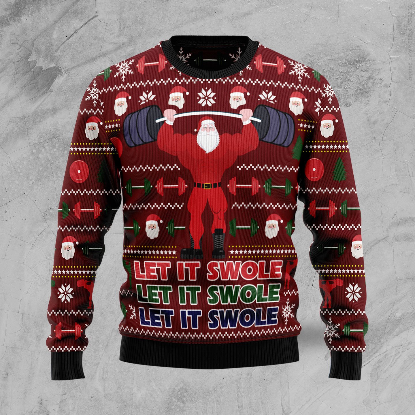 Santa Let It Swole TY1210 Ugly Christmas Sweater Santa Let It Swole TY1210 Ugly Christmas Sweater