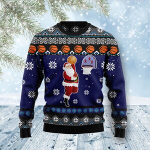Santa Play Basketball Ugly Christmas Sweater
