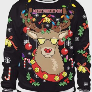 Santa Reindeer Christmas For Unisex Ugly Christmas Sweater