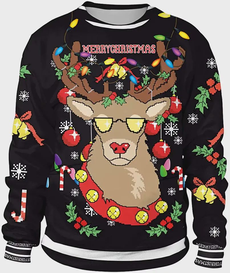 Santa Reindeer Christmas For Unisex Ugly Christmas Sweater Santa Reindeer Christmas For Unisex Ugly Christmas Sweater