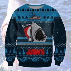 Santa Shark Jaws For Unisex Ugly Christmas Sweater