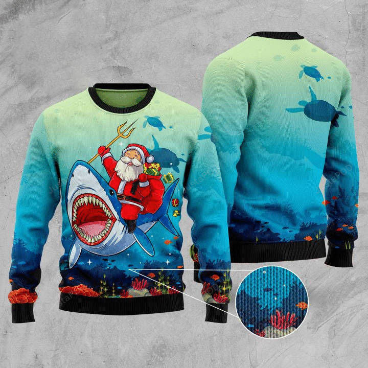 Santa Shark Ugly Christmas Sweater Santa Shark Ugly Christmas Sweater