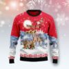 Santa Sleigh Golden Retriever Ugly Christmas Sweater