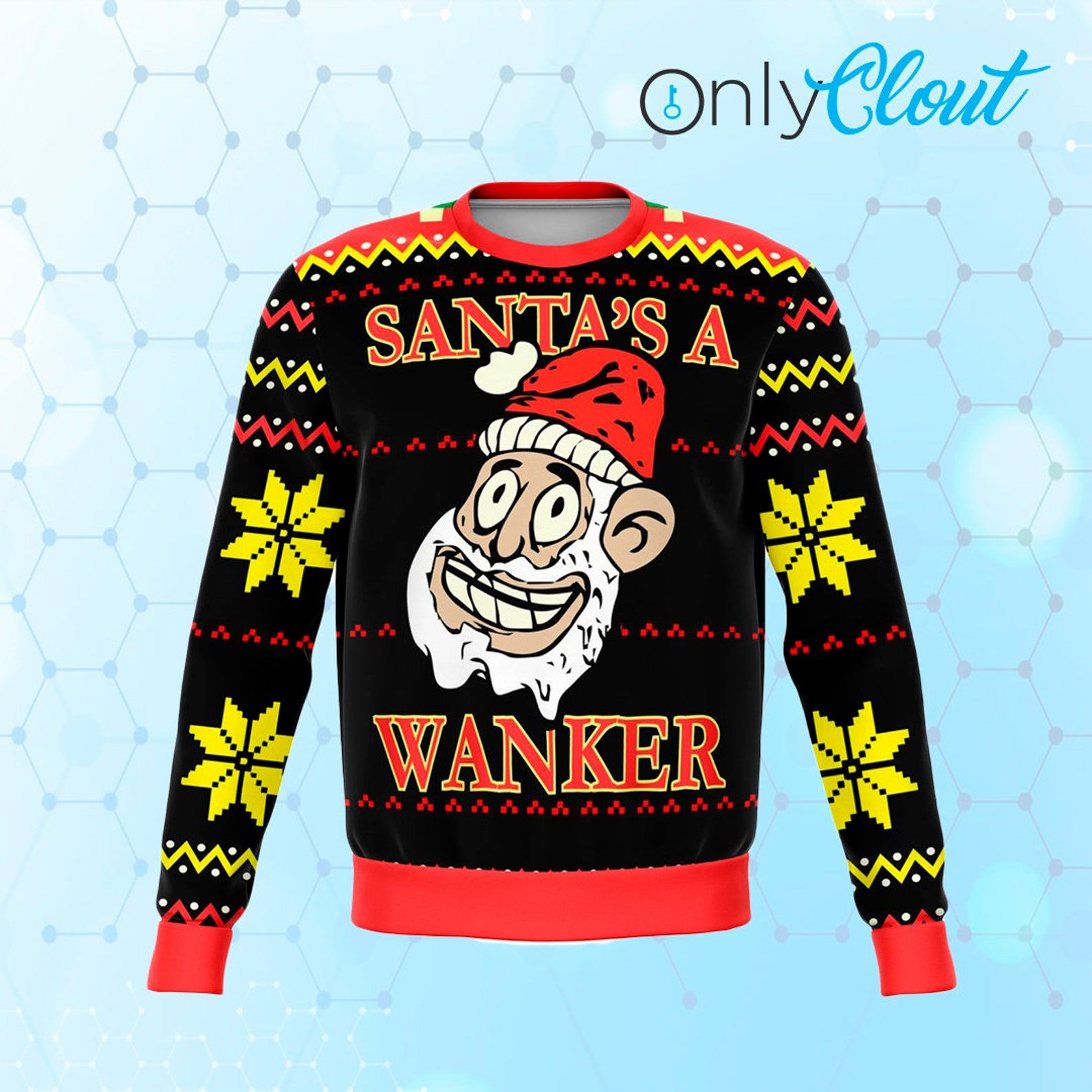 Santa Wanker Funny Ugly Christmas Sweater Santa Wanker Funny Ugly Christmas Sweater