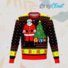 Santa Wearing Mask Dank Ugly Christmas Sweater