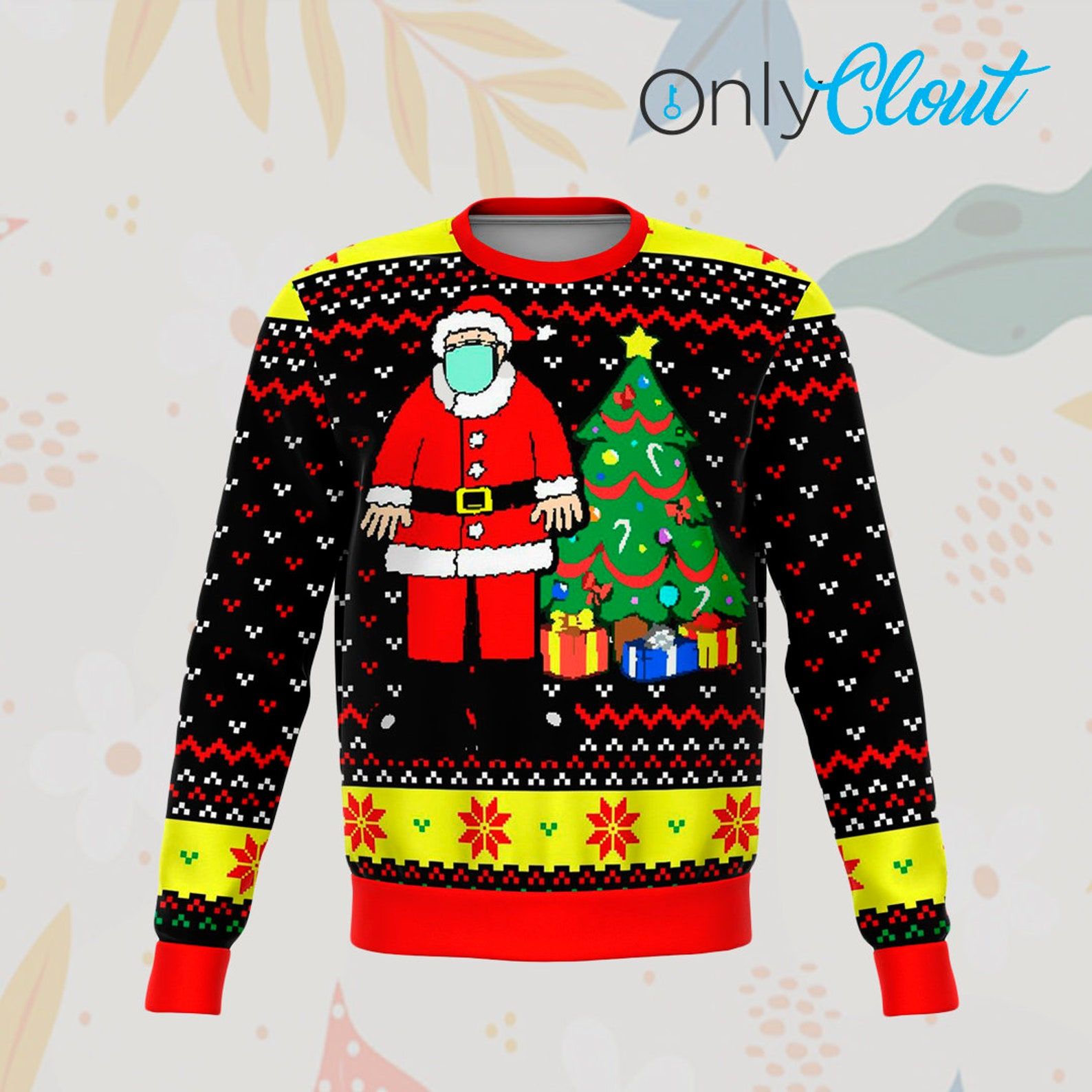 Santa Wearing Mask Dank Ugly Christmas Sweater Santa Wearing Mask Dank Ugly Christmas Sweater
