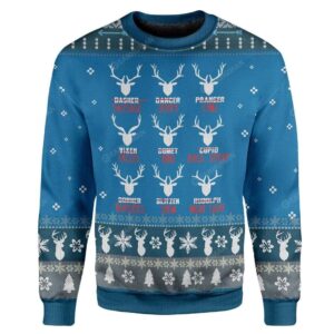 Santa’s Reindeer Ugly Christmas Sweater