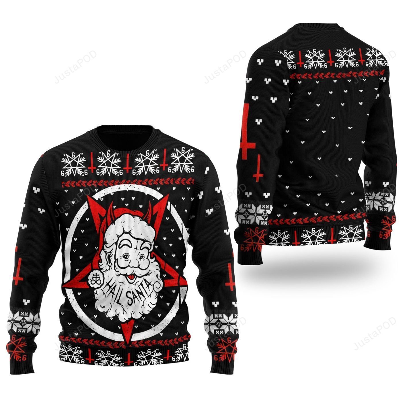 Satanic Hail Santa Ugly Christmas Sweater Satanic Hail Santa Ugly Christmas Sweater