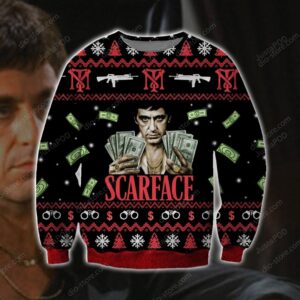 Scarface Knitting Pattern 3d Print Ugly Christmas Sweater