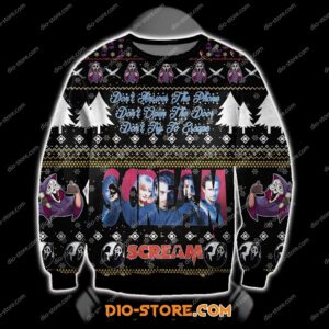 Scream 1996 3d Print Knitting Pattern Ugly Sweater