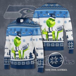 Seattle Seahawks Grinch For Fans Ugly Christmas Sweater