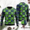 Seattle Seahawks Logo Checkered Flannel Design Ugly Christmas Sweater