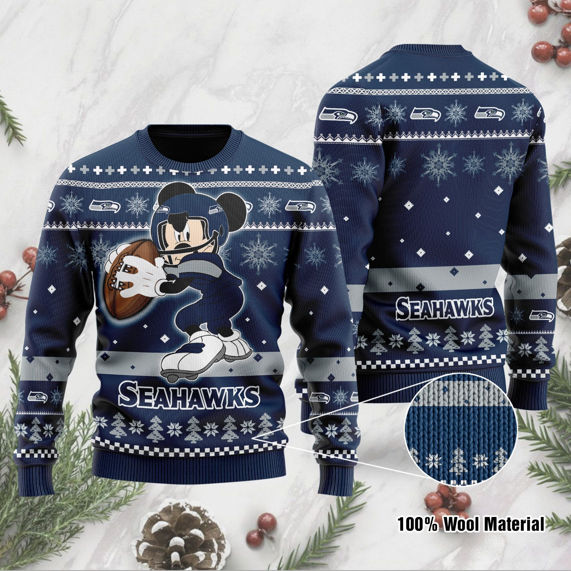 Seattle Seahawks Mickey Mouse Funny Ugly Christmas Sweater Seattle Seahawks Mickey Mouse Funny Ugly Christmas Sweater