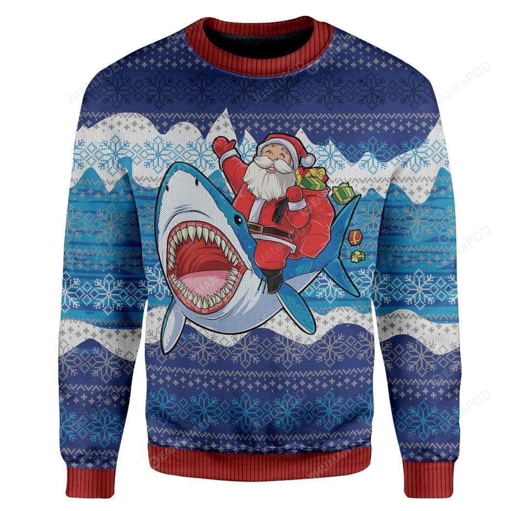 Shark And Santa Ugly Christmas Sweater Shark And Santa Ugly Christmas Sweater