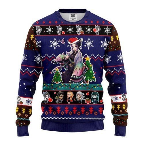 Shinobu Kocho Demon Slayer Anime Ugly Christmas Sweater Shinobu Kocho Demon Slayer Anime Ugly Christmas Sweater