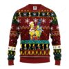 Simpson Family Ugly Christmas Sweater Red Brown