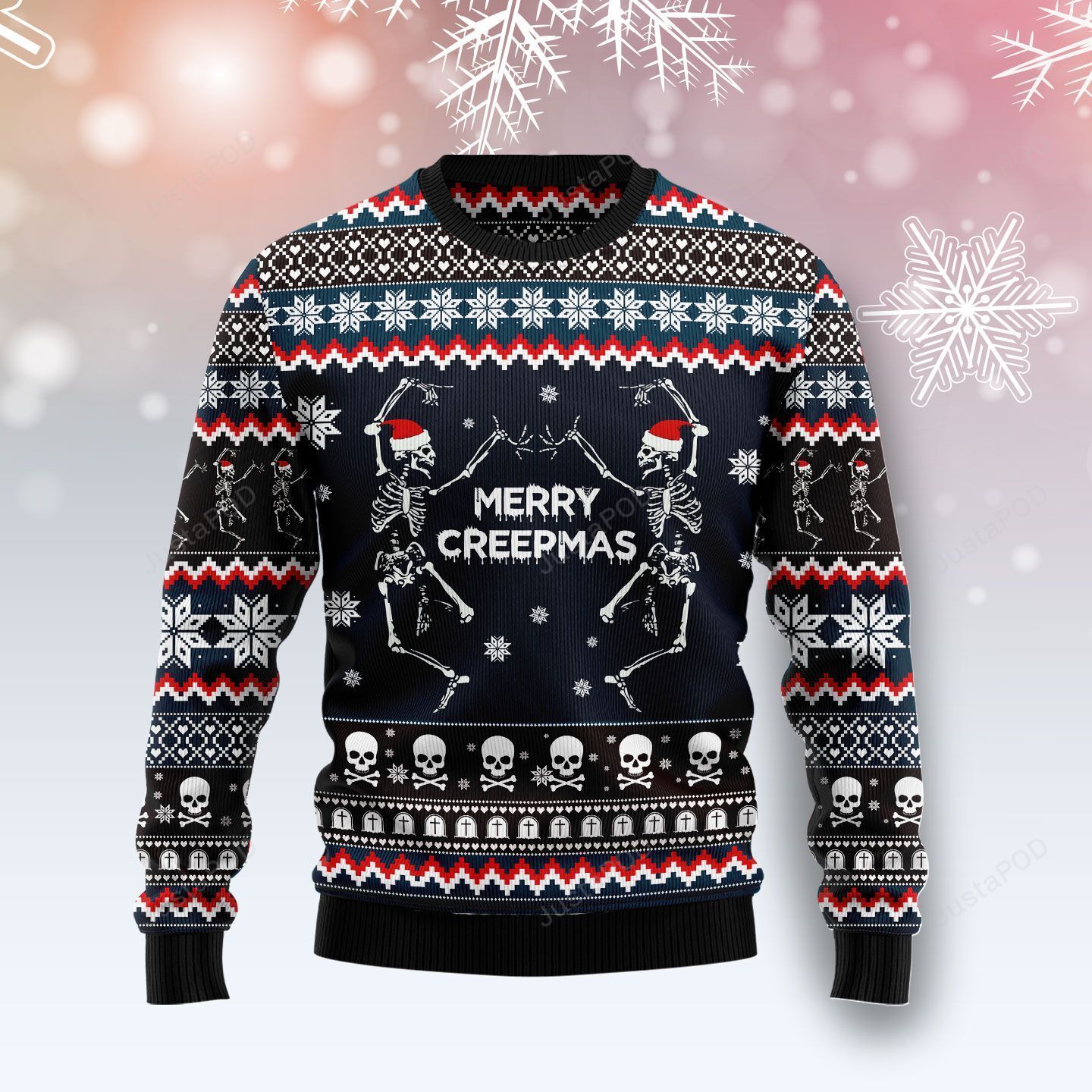 Skeleton Merry Creepmas Ugly Christmas Sweater Skeleton Merry Creepmas Ugly Christmas Sweater